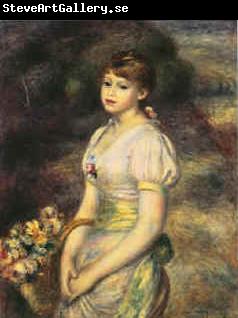 Pierre Renoir Young Girl with Flowers